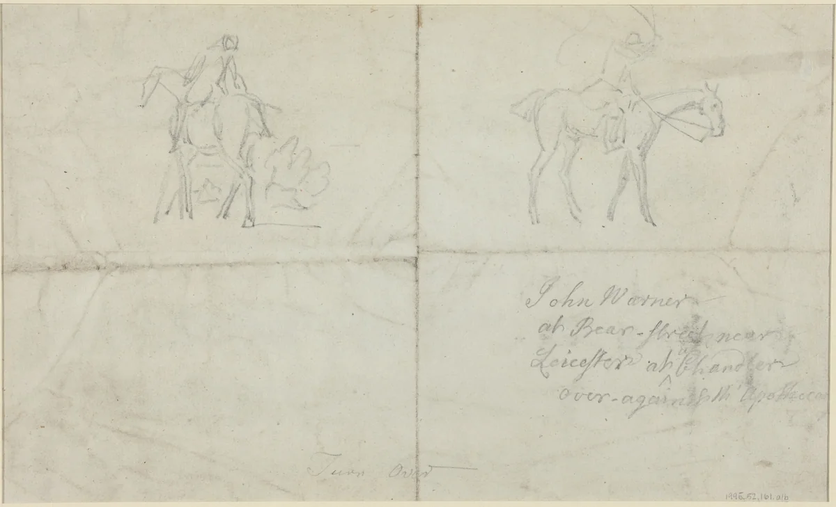 Mounted Horsemen [verso] by James Seymour, drawing, 1702-1752