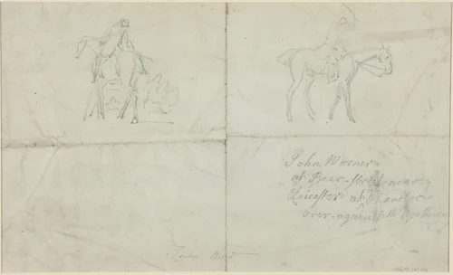 Mounted Horsemen [verso] by James Seymour, drawing, 1702-1752