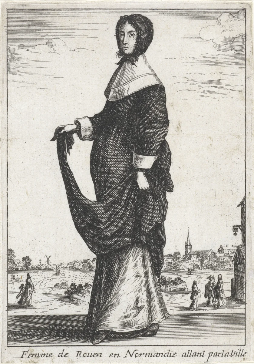 Femme de Rouen en Normandie allant par la Ville by anonymous, print, 1662