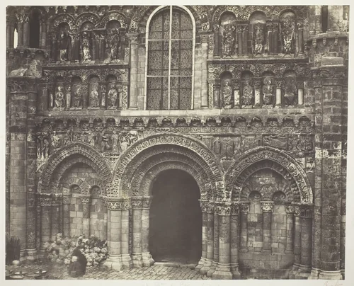 Notre Dame de Poitiers (Vienne), West Facade by Bisson Frères, photograph, 1854-1855