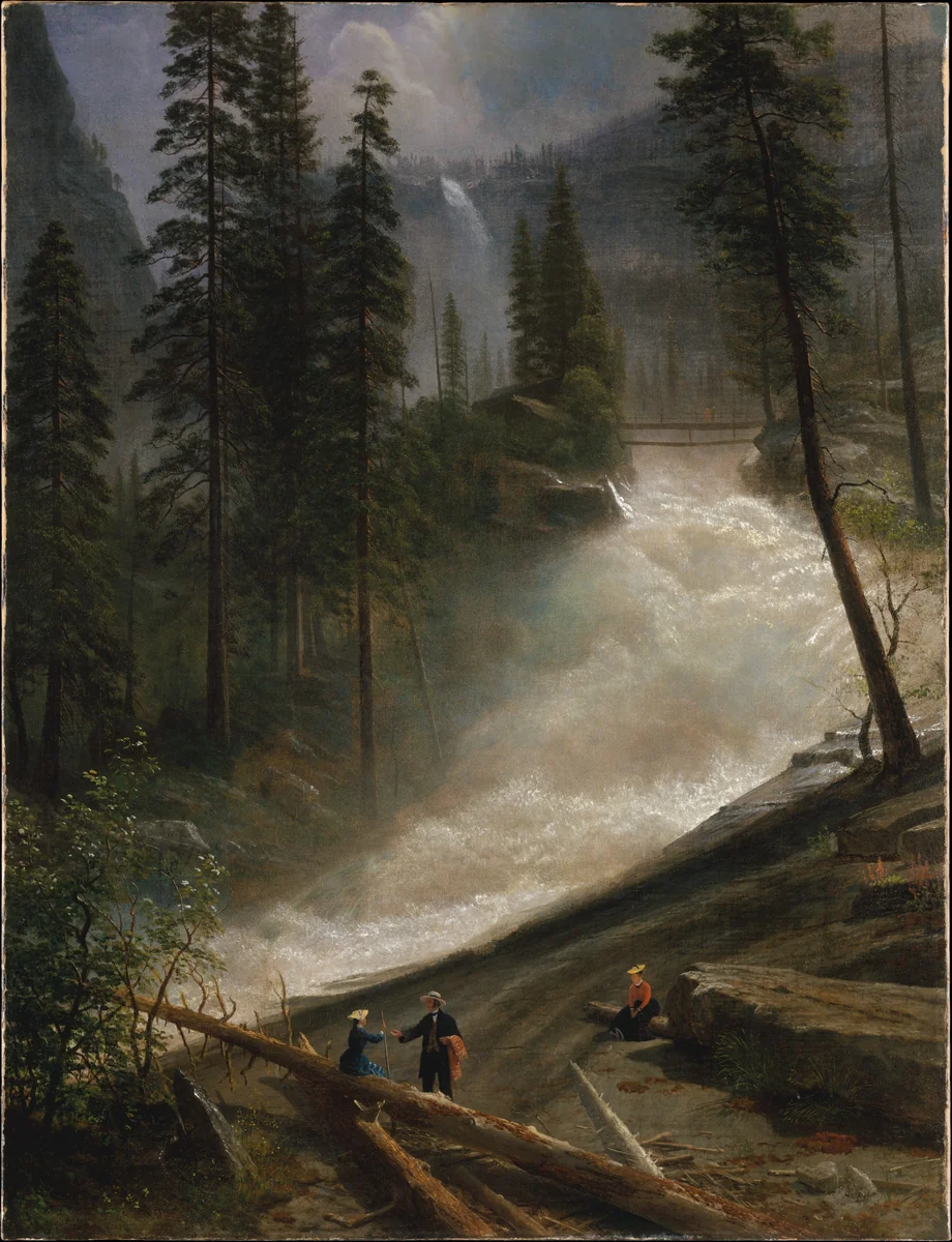 Nevada Falls, Yosemite by Albert Bierstadt, artwork, 1872-1873