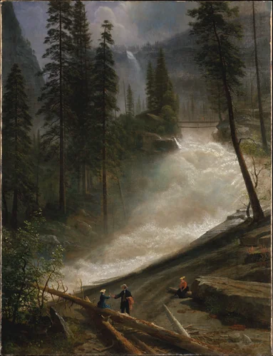 Nevada Falls, Yosemite by Albert Bierstadt, artwork, 1872-1873