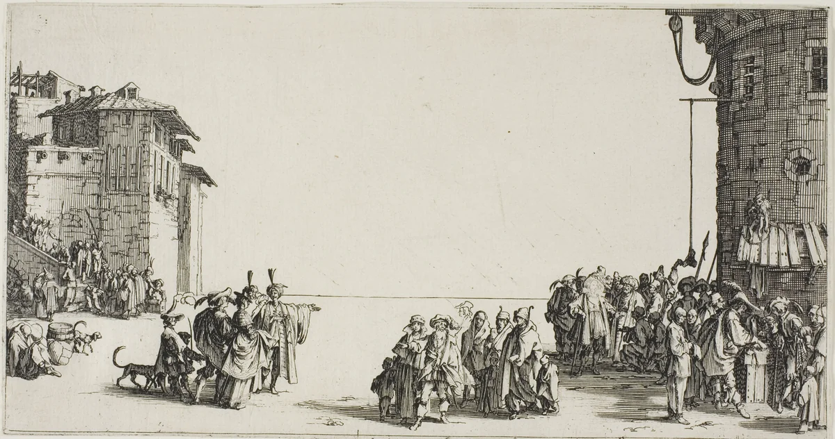 The Slave Market by Jacques Callot, print, 1612-1635