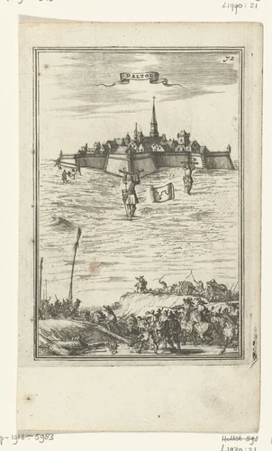 Illustratie voor 'Den Arbeid van Mars' van Allain Manesson Mallet by Romeyn de Hooghe, print, 1672