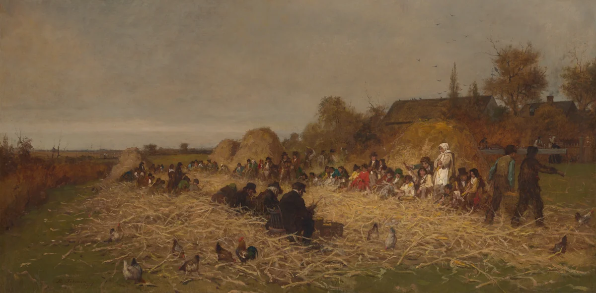 Husking Bee, Island of Nantucket by Eastman Johnson, painting, 1876