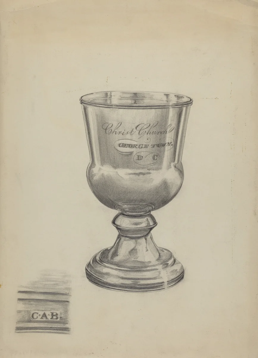 Silver Communion Cup by Ella Sterling, index of american design, 1935-1942