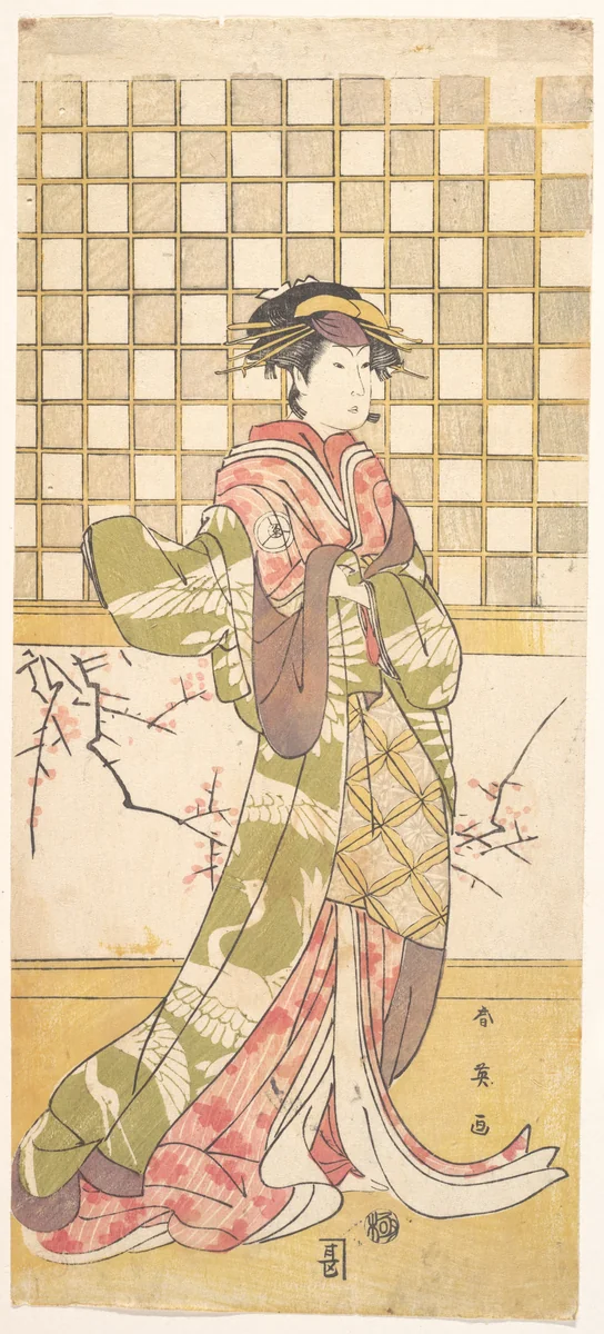 An Actor of the Iwai Clan as a Woman by Katsukawa Shun'ei (勝川春英), print, 1785-1805
