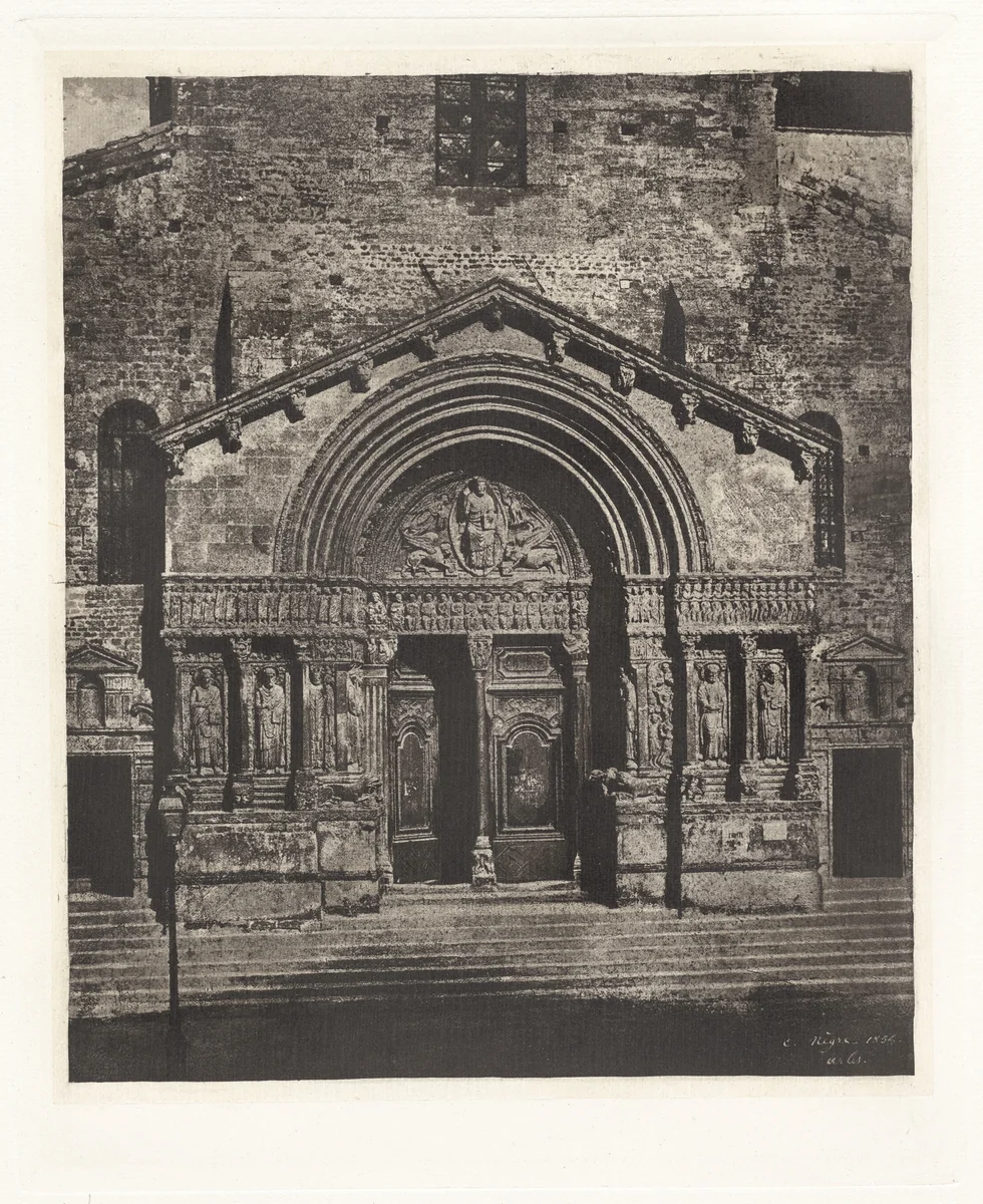 Planche VI – Portail de Saint-Trophime d'Arles (Plate VI – Entrance of Saint Trophime of Arles) by Charles Nègre, photograph, 1853-1854