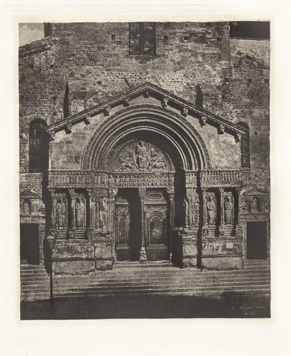 Planche VI – Portail de Saint-Trophime d'Arles (Plate VI – Entrance of Saint Trophime of Arles) by Charles Nègre, photograph, 1853-1854