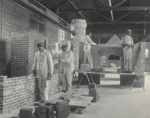 Trade School. Brick laying by Frances Benjamin Johnston, photograph, 1899