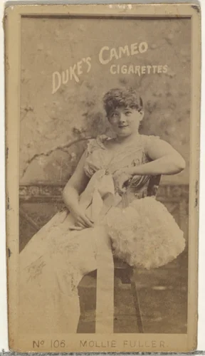 Card Number 107, Mollie Fuller, from the Actors and Actresses series (N145-4) issued by Duke Sons & Co. to promote Cameo Cigarettes by W. Duke, Sons & Co., photograph, 1880-1889