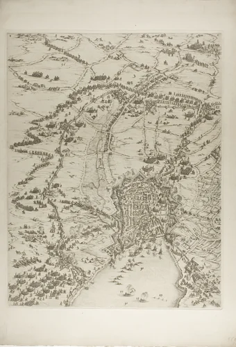 Plate Two from La Siège de la Rochelle by Jacques Callot, print, 1631