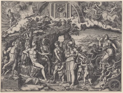 The Judgment of Paris by Giorgio Ghisi, print, 1555