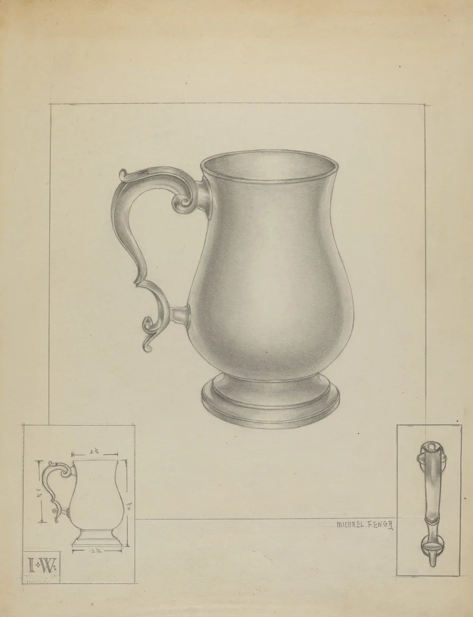 Silver Mug by Michael Fenga, index of american design, 1936