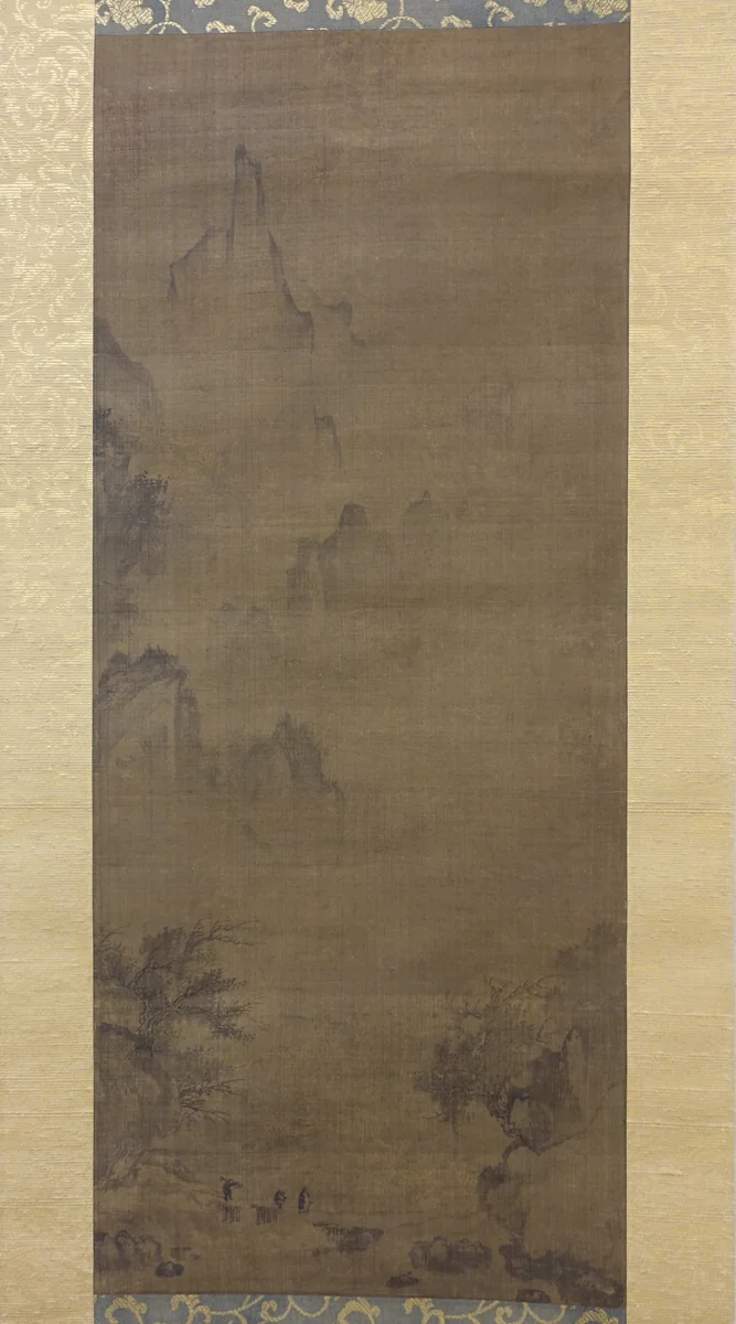 Rainy Landscape with Travelers by Unidentified Artist, painting, 1400-1499