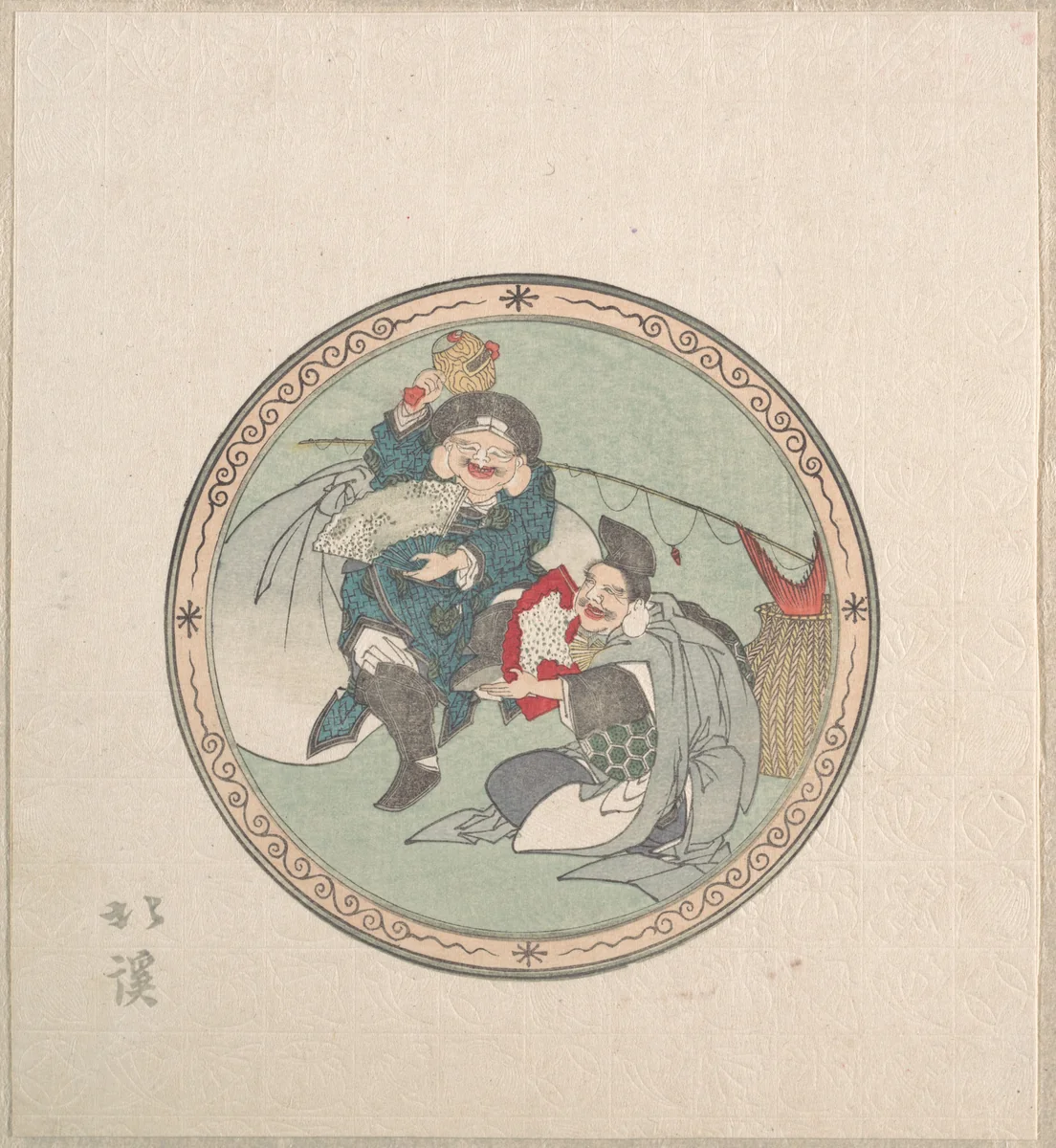Ebisu and Daikoku; Two of the Seven Gods of Good Fortune by Totoya Hokkei (魚屋北渓), print, 1800-1850