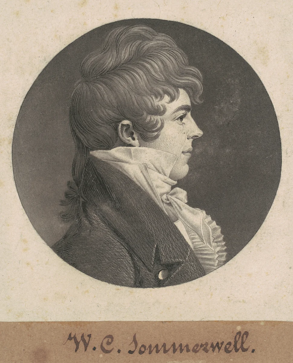 William Clarke Sommerville by Charles B. J. Févret de Saint-Mémin, print, 1808