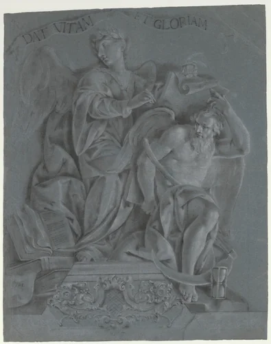 Allegory of History, with Time by Vittorio Maria Bigari, drawing, 1761