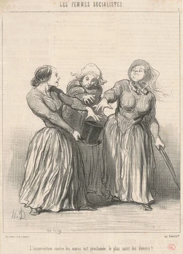 L'insurrection contre les maris ... by Honoré Daumier, print, 1849