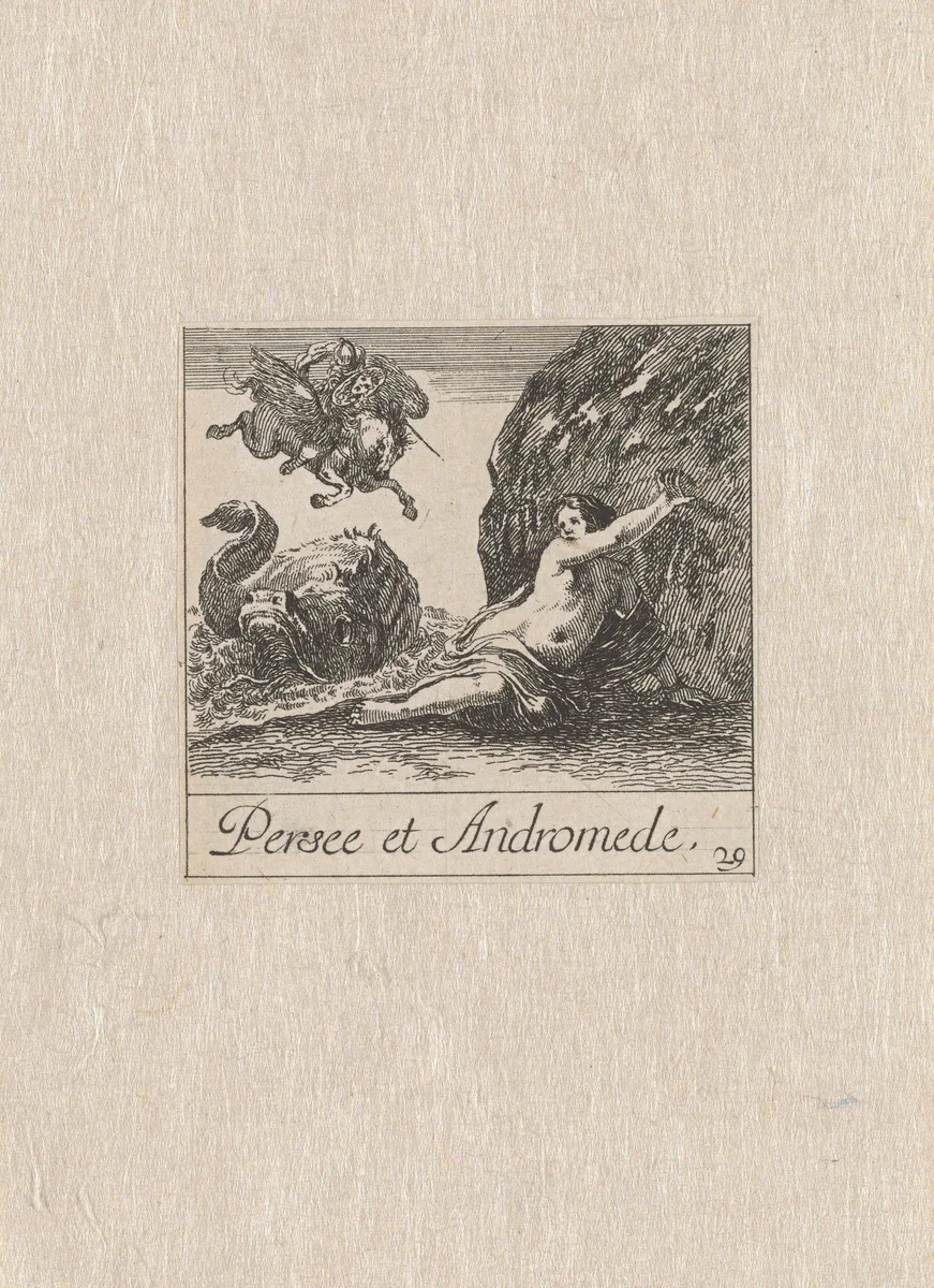 Perseus en Andromeda by anonymous, print, 1620-1664