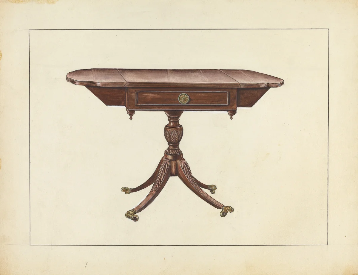 Table by John Garay, index of american design, 1953