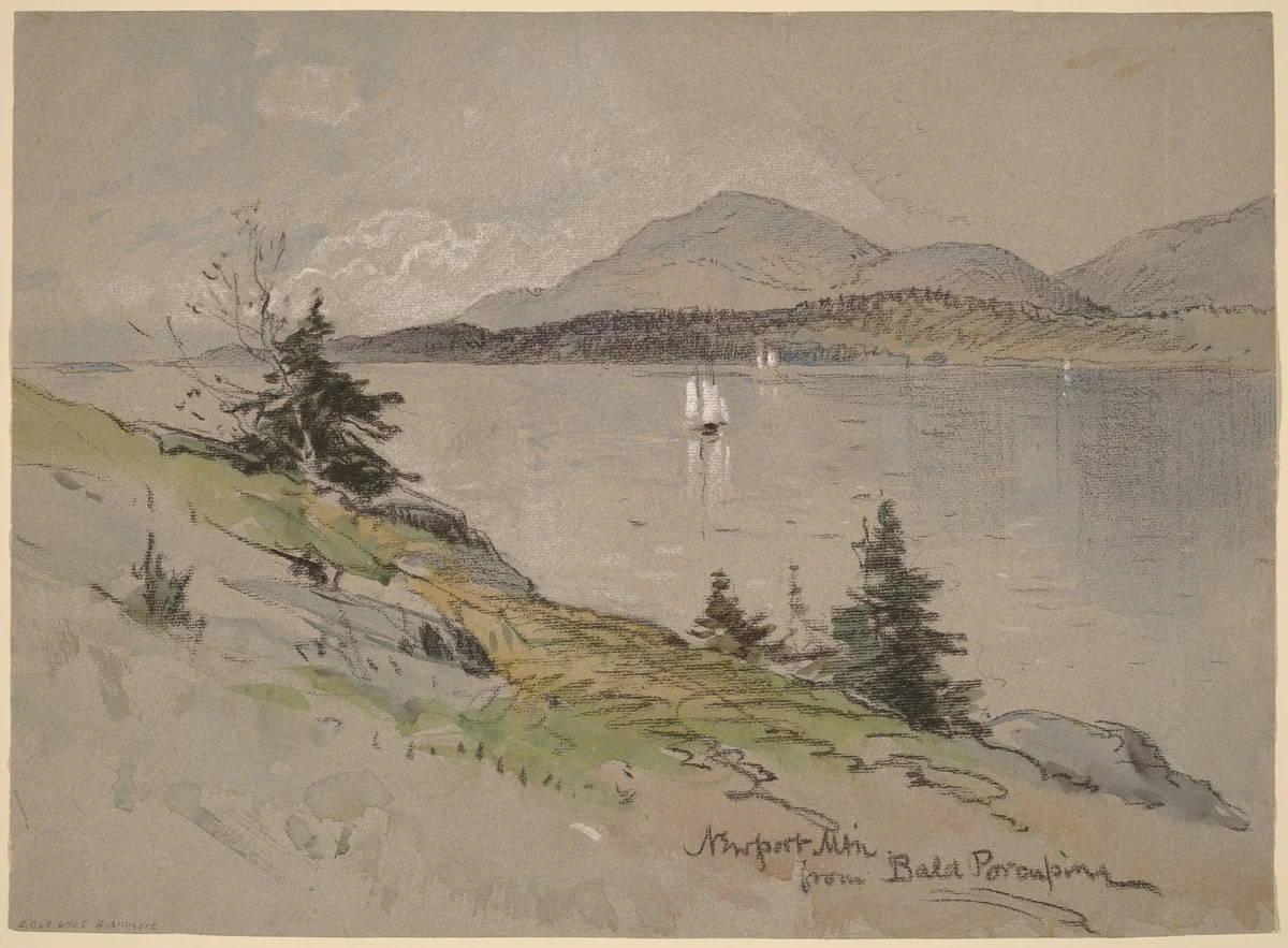 Newport Mountain from Bald Porcupine by George Henry Smillie, drawing, 1840-1921