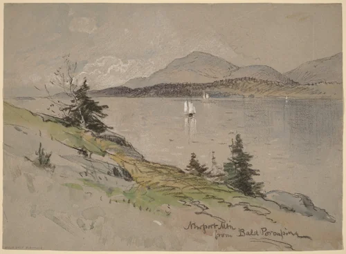 Newport Mountain from Bald Porcupine by George Henry Smillie, drawing, 1840-1921