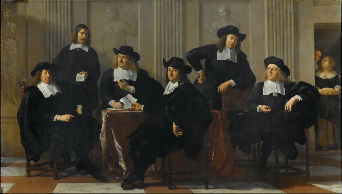 The Regents of the Spinhuis and Nieuwe Werkhuis, Amsterdam by Karel du Jardin, painting, 1669