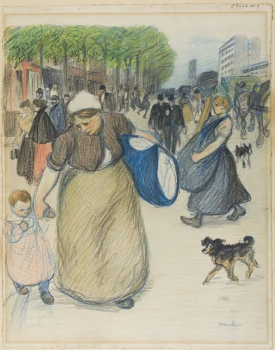 Street Scene by Théophile Alexandre Steinlen, drawing, 1879-1923