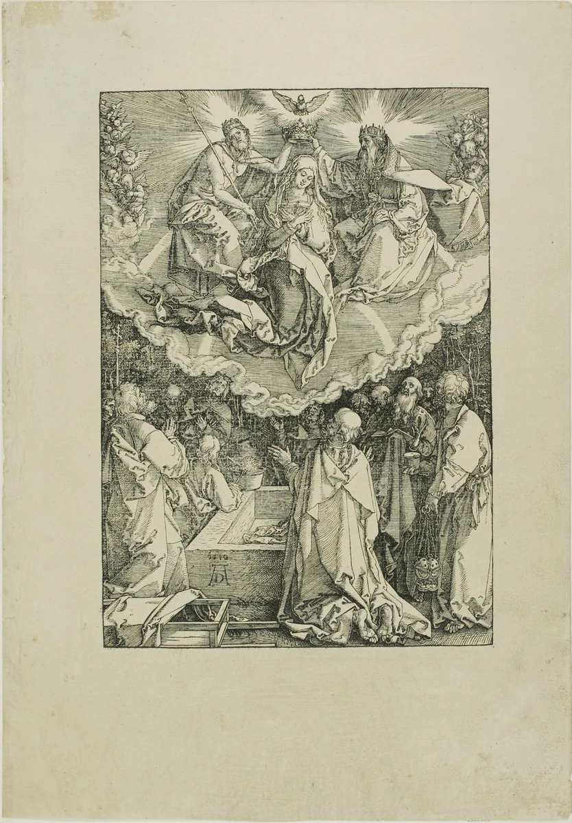 Assumption and Coronation of the Virgin, from The Life of the Virgin by Albrecht Dürer, print, 1510