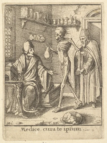 Doctor, from the Dance of Death by Wenceslaus Hollar, print, 1651-1800