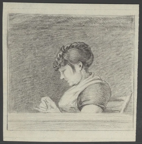 Brieflezende vrouw by Jean Bernard, drawing, 1775-1833