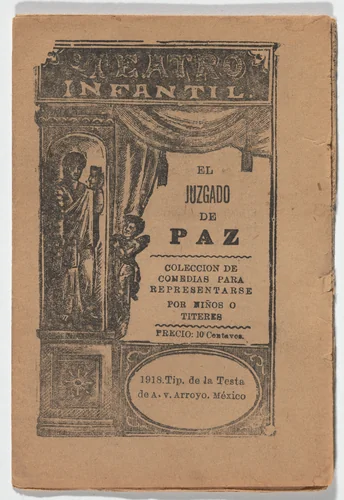 El Placer de la Niñez: Colección de Monòlogos en la Cocina (The Pleasure of Childhood: Kitchen Monologues) from Teatro Infantil: colección de comedias para representarse por niños o titeres (Children's Theater: A Collection of Comedies to be Performed by Children or Puppets) by José Guadalupe Posada, illustrated book, 1906