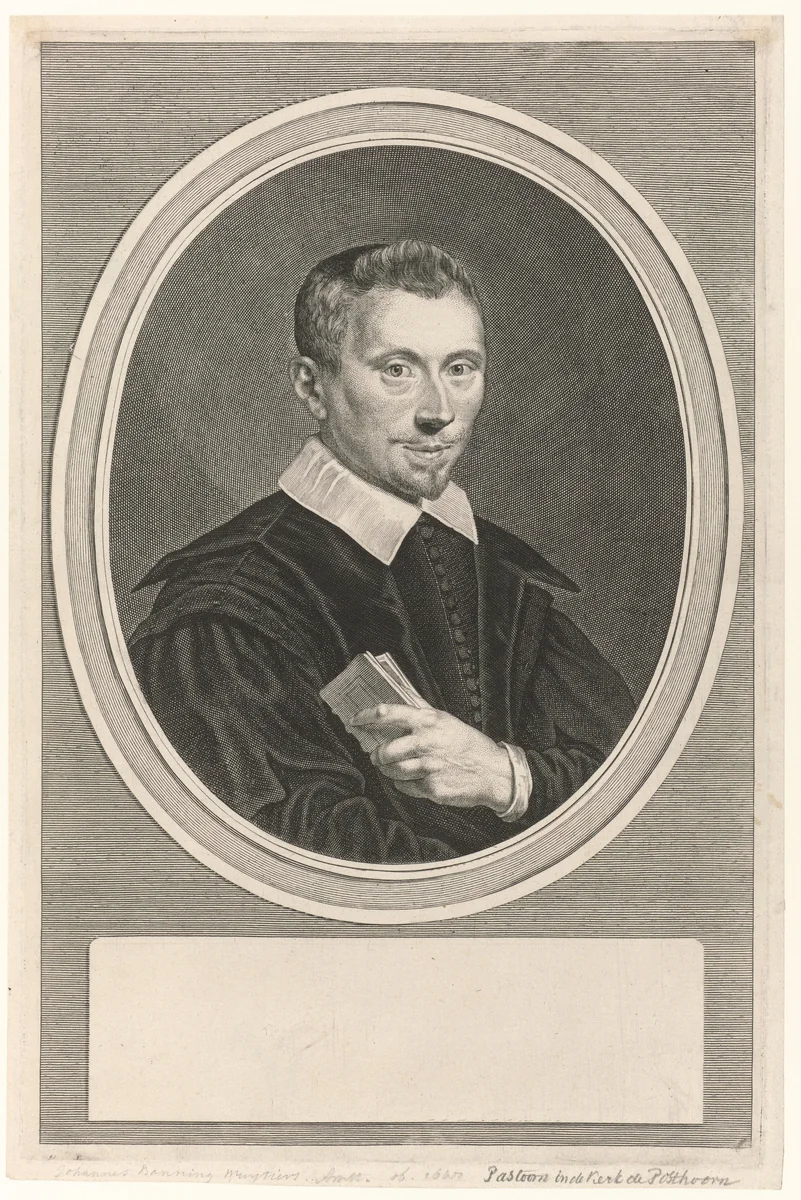 Portret van Joannes Banning Wuytiers by Theodor Matham, print, 1647-1676
