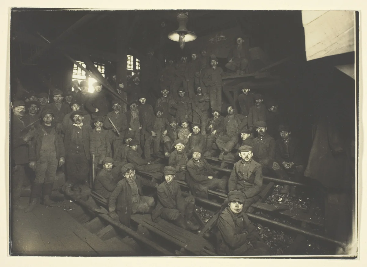 Breaker Boys In Coal Chute, South Pittston, Pennsylvania by Lewis Wickes Hine, photograph, 1911