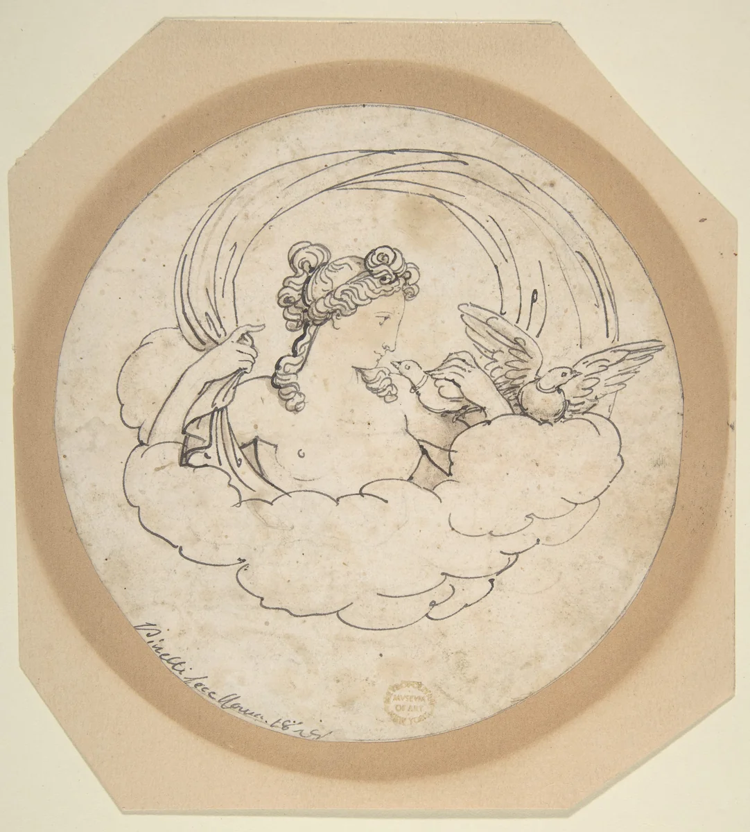 Venus with Doves by Bartolomeo Pinelli, drawing, 1781-1835