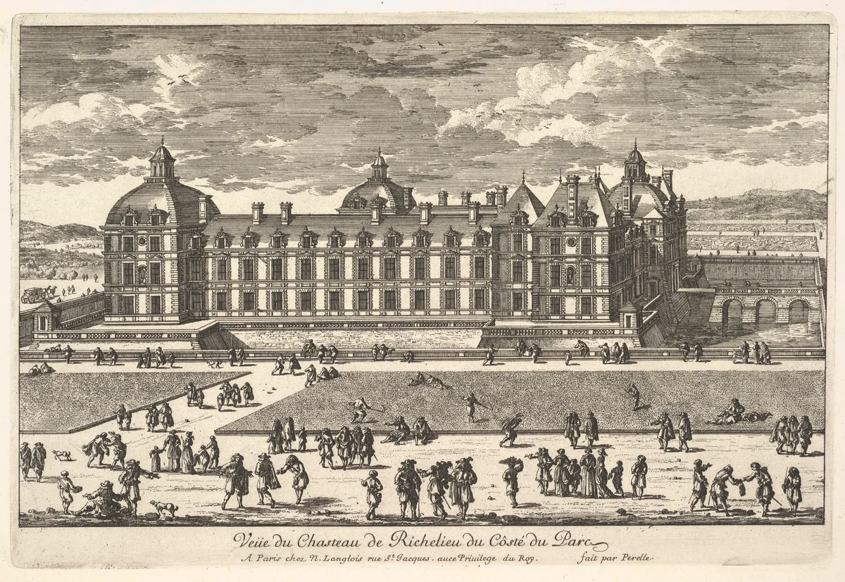 Veüe du Château de Richelieu du Côté du Parc by Adam Perelle, print, 1640-1695