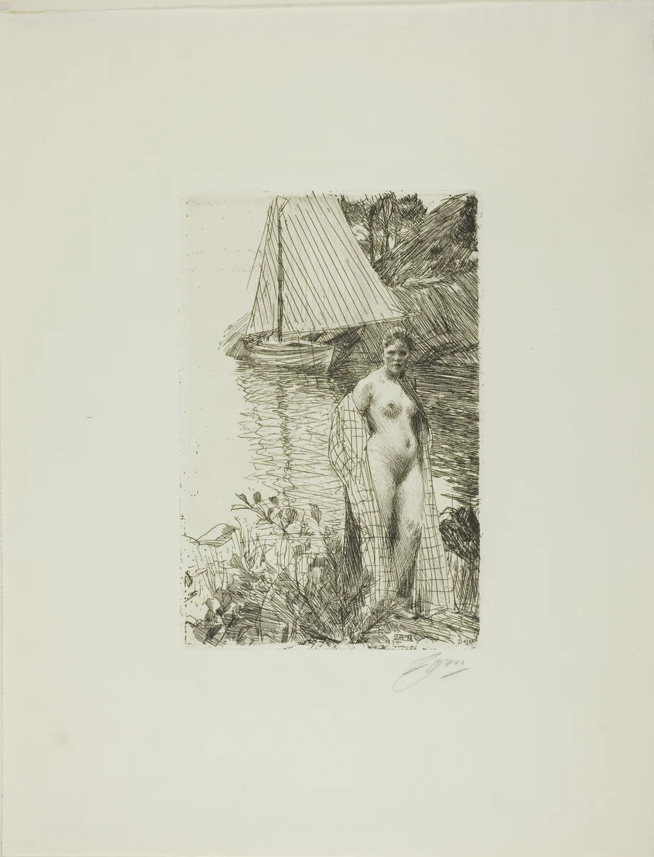 My Model and my Boat by Anders Zorn, print, 1894