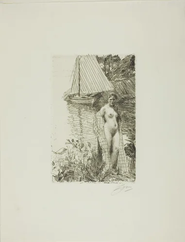 My Model and my Boat by Anders Zorn, print, 1894