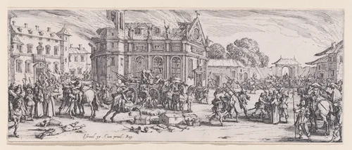 Dévastation d'un Monastère (Devastation of a Monastery), plate 6 from "Les Misères et les Mal-Heures de la Guerre" (The Miseries and Misfortunes of War) by Jacques Callot, print, 1633