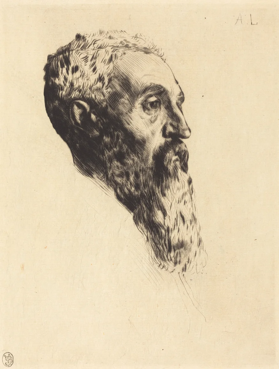 Head of a Model (Tete de modele) by Alphonse Legros, print, 1837-1911