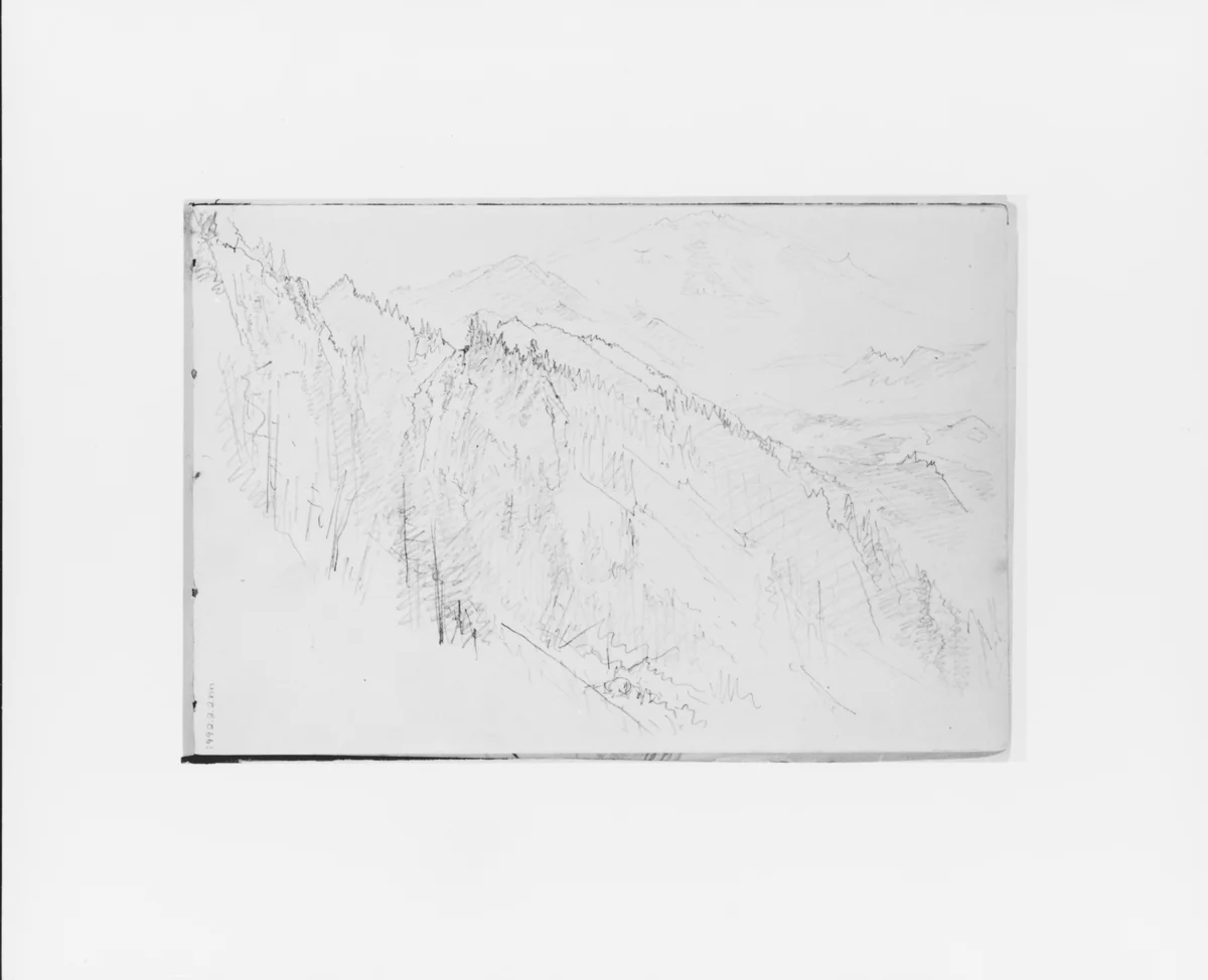 Mountainside (from Sketchbook X) by William Trost Richards, artwork, 1885