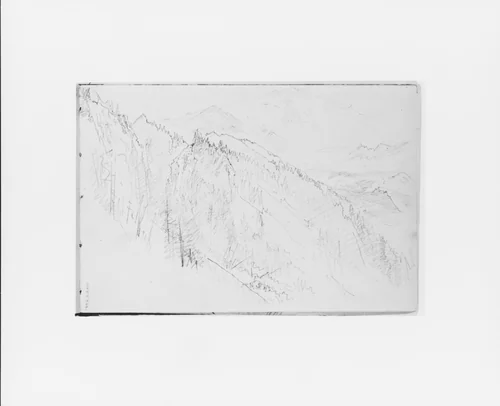 Mountainside (from Sketchbook X) by William Trost Richards, artwork, 1885