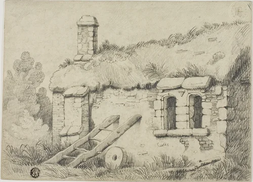 Thatched Cottage by Samuel Prout, drawing, 1803-1852