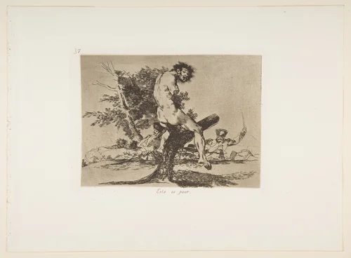 Plate 37 from "The Disasters of War" (Los Desastres de La Guerra): This is worse (Esto es peor) by Goya, print, 1810