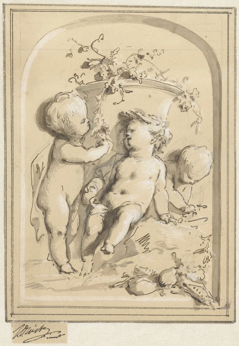 Lente en zomer by Jacob de Wit, drawing, 1705-1754