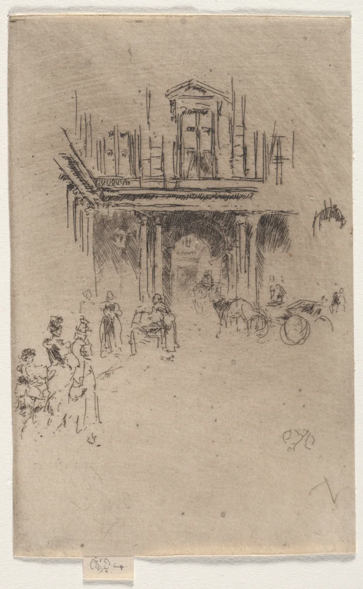 A Corner of the Palais Royal by James McNeill Whistler, print, 1886