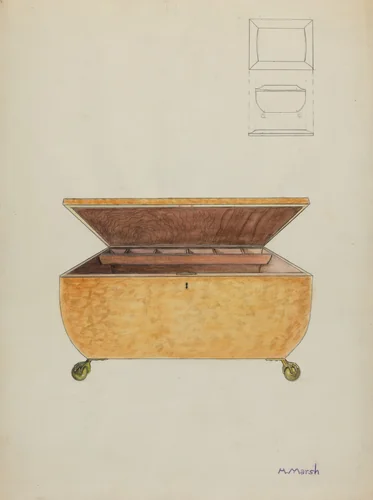 Sewing Box by Herbert Marsh, index of american design, 1936