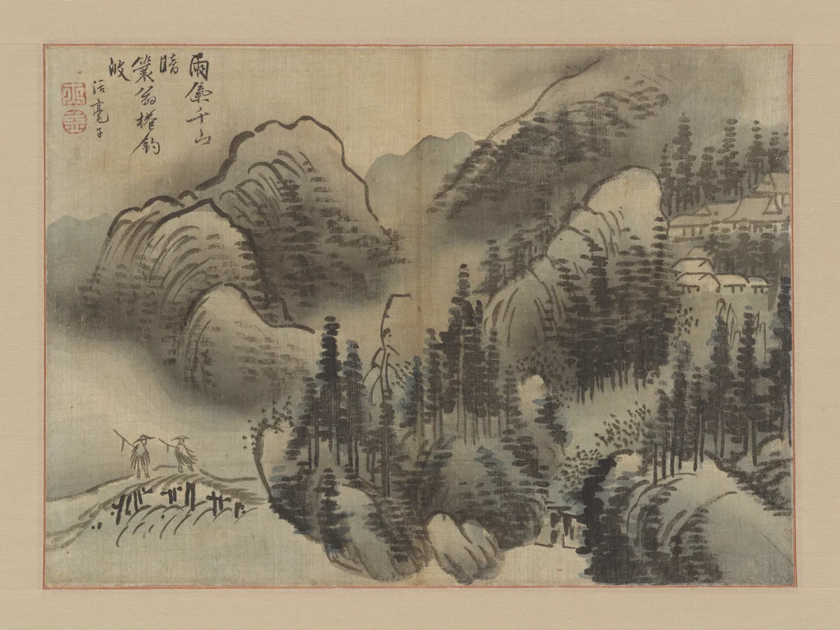 Rainy Landscape by Kim Su-gyu, painting, 1767-1799
