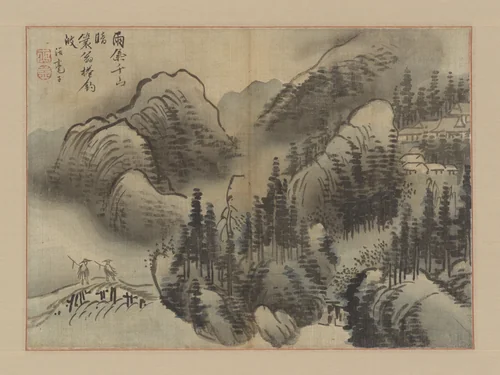 Rainy Landscape by Kim Su-gyu, painting, 1767-1799